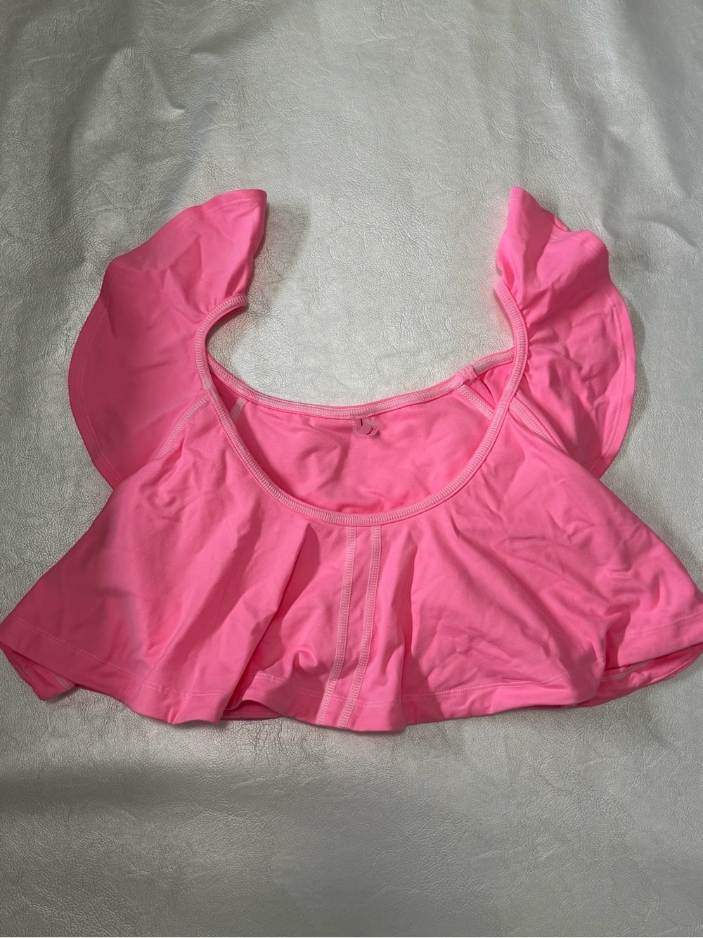 FP Movement by Free People Bright Pink Ruffled Crop Top